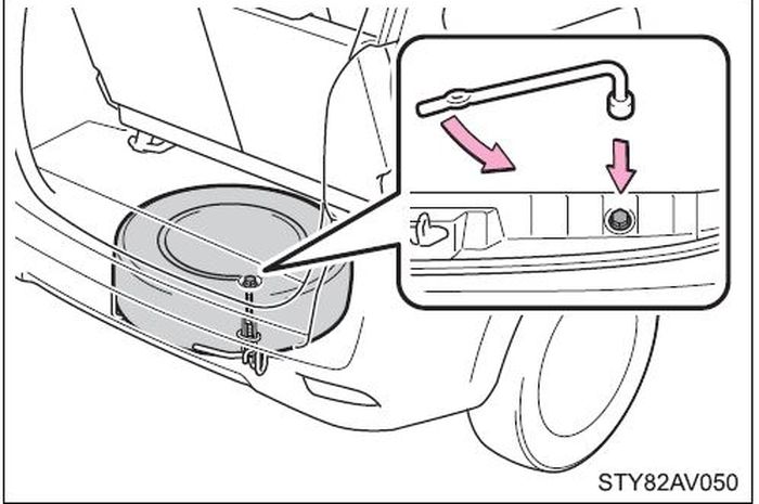 Cara membuka klem baut ban cadangan pada Toyota Avanza