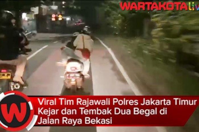 Aksi Kejar kejaran Polisi dan Begal di Jalan Raya Bekasi