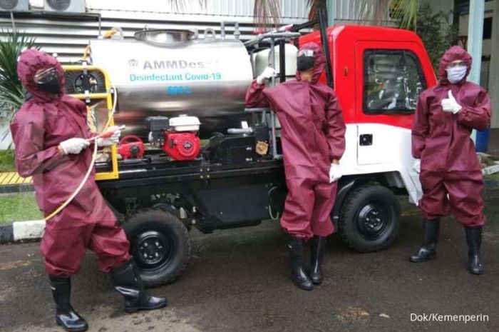 AMMDes Water Tank disulap jai kendaraan penyemprot disinfektan