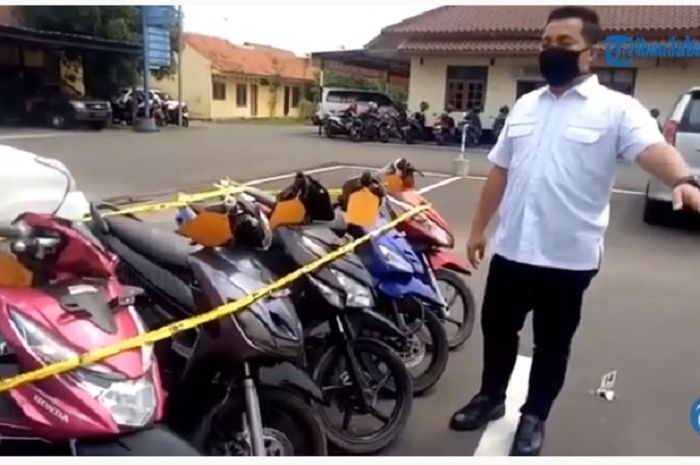 Sejumlah motor yang berhasil diamankan oleh polisi 