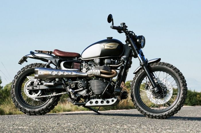 Modifikasi Triumph Bonneville bergaya scrambler