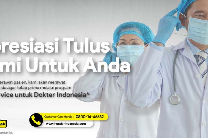 Apresiasi Kepada Dokter Indonesia, Honda Berikan Layanan Servis Gratis