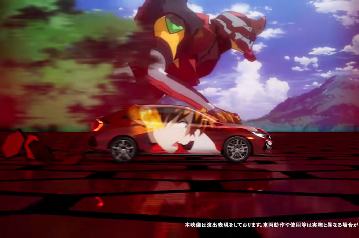 Cuplikan video promosi 'Civic x Evangelion' dengan karakter Asuka