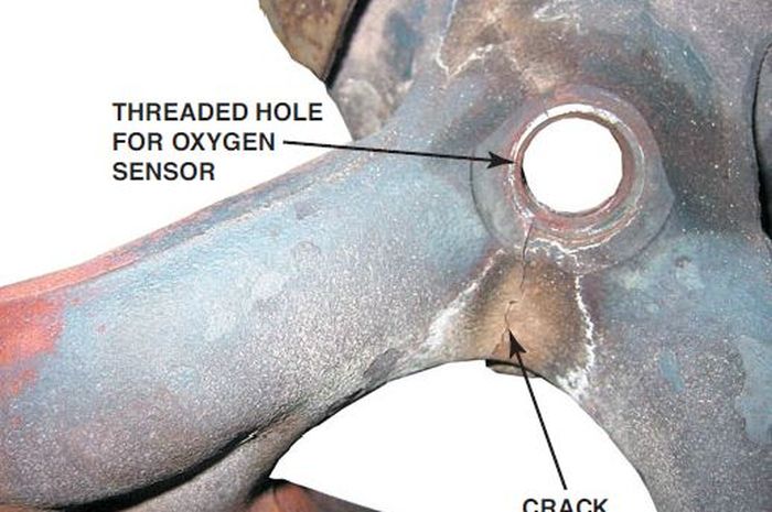 Ilustrasi keretakan pada exhaust manifold