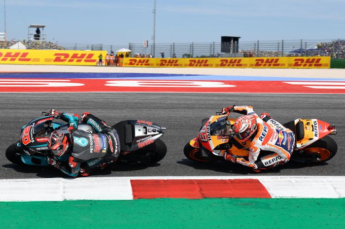 Fabio Quartararo dan Marc Marquez bertarung ketat di MotoGP 2019