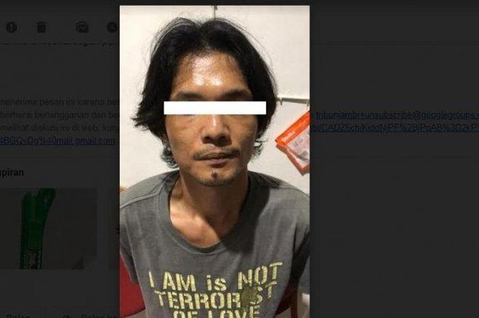 Tersangka kasus penganiayaan menggunakan pisau kater (cutter),M Ridwan (36) alias Bujang 