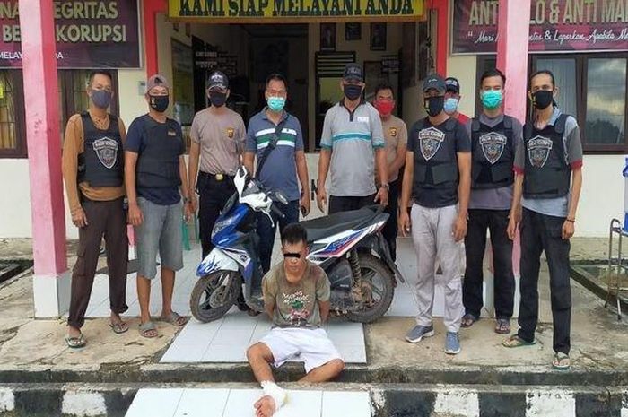 Rambai (27) berhasil dilumpuhkan Tim Macan Komering Polsek Sungai Menang, Kamis (28/5/2020).  