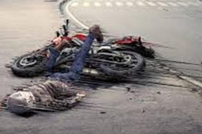 Ilustrasi kecelakaan sepeda motor  