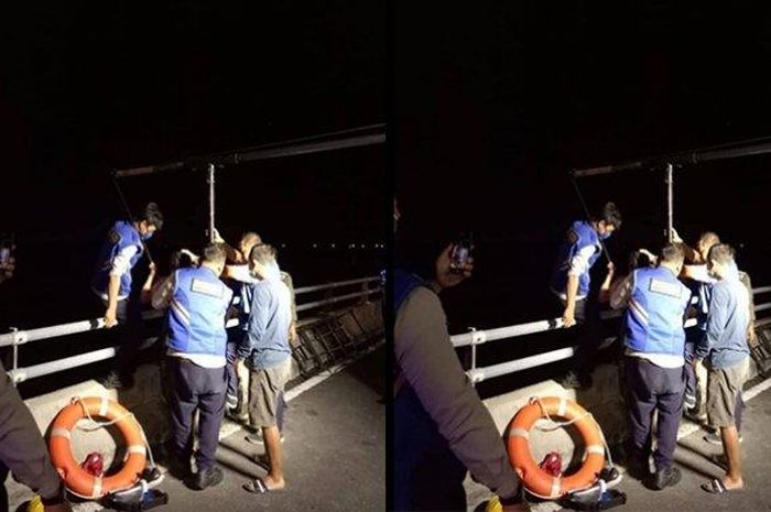 Pemuda berinisial GPS (19) menyeburkan diri di Tol Benoa, Rabu (3/6/2020) malam. Beruntung ada warga yang melihat dan sigap ditolong petugas.