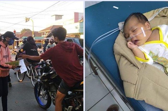 Sejumlah komunitas motor di Marabahan, Barito Kuala menggelar aksi galang dana untuk balita dengan kelainan jantung