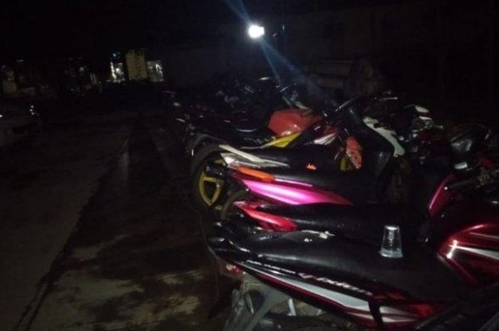 Barang bukti motor hasil curian dari tangan penadah asal Lampung Tengah bernama Mentul