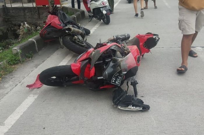Kawasaki Ninja 250 yang dikendarai blogger ternama asal Rusia kecelakaan di Bali