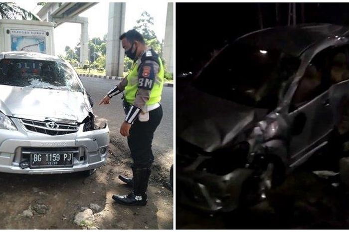 Toyota Avanza terjang dan seret Yamaha Mio bersama pengendara sejauh 5 meter dan berakhir tewas di Jalan Kolonel H Burlian, Palembang