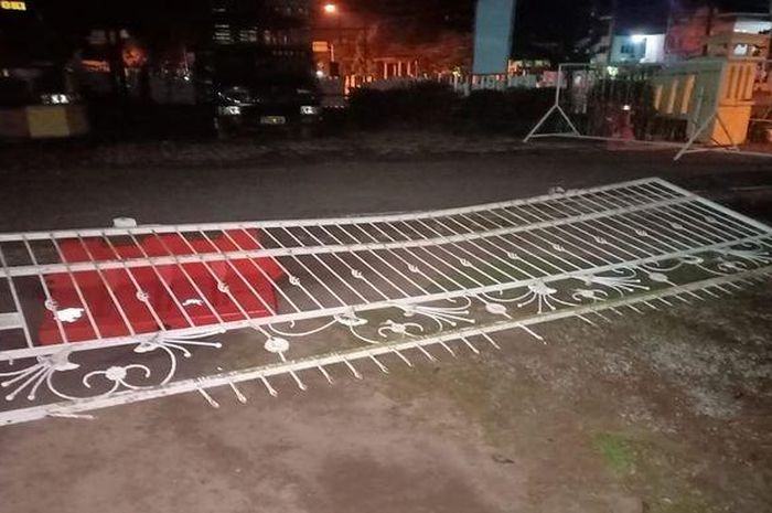 Kondisi Maporles OKI pasca diserang seorang pria, Minggu (28/6/2020) dini hari.  