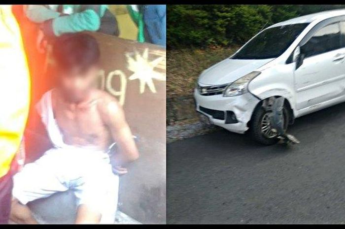  Kolase foto pengemudi Toyota Avanza lawan arah sebabkan kecelakaan beruntun di Gombel Kota Semarang, Selasa (30/6/2020). 