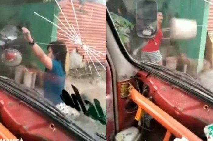 Viral dua wanita rusak spion truk karena tidak diberikan uang parkir 