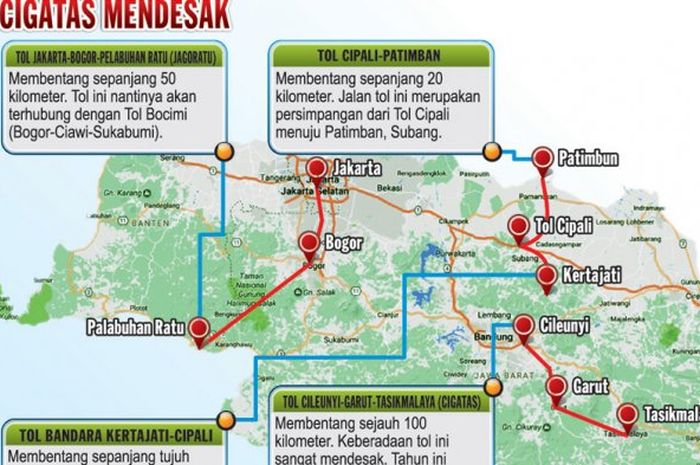 Infografis pembangunan Jalan Tol Cigatas