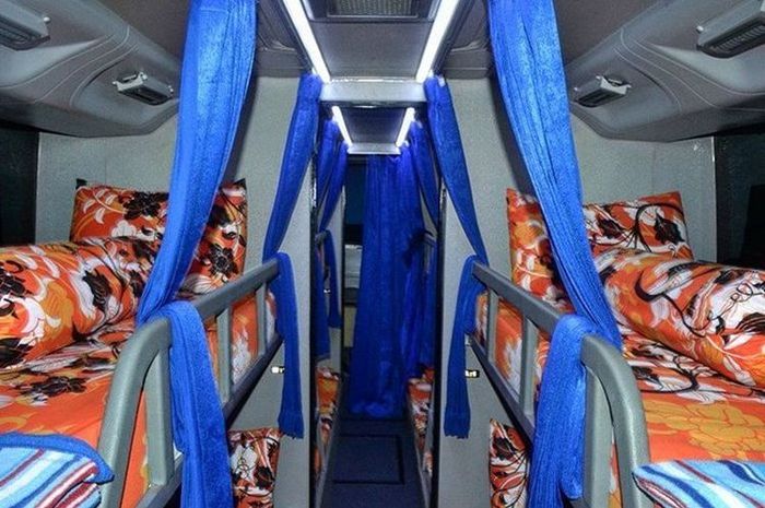 Ilustrasi kabin sleeper bus