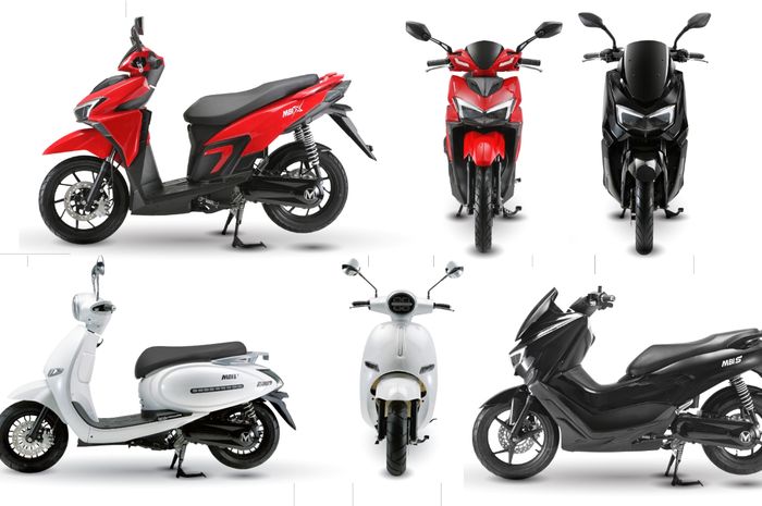 Line up skuter listrik MBI, ada yang mirip NMAX, Vario dan satu lagi skutik bergaya retro modern