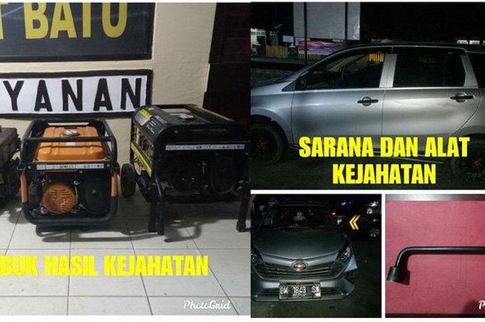 Daihatsu Sigra, tiga genset dan kunci roda jadi barang bukti dua maling dan satu penadah