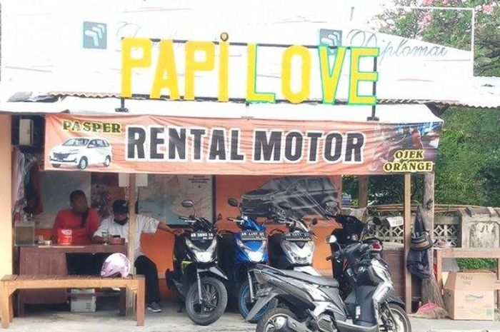 Rental motor Papilove, di jalan Lempuyangan, Bausasran, kota Yogyakarta.