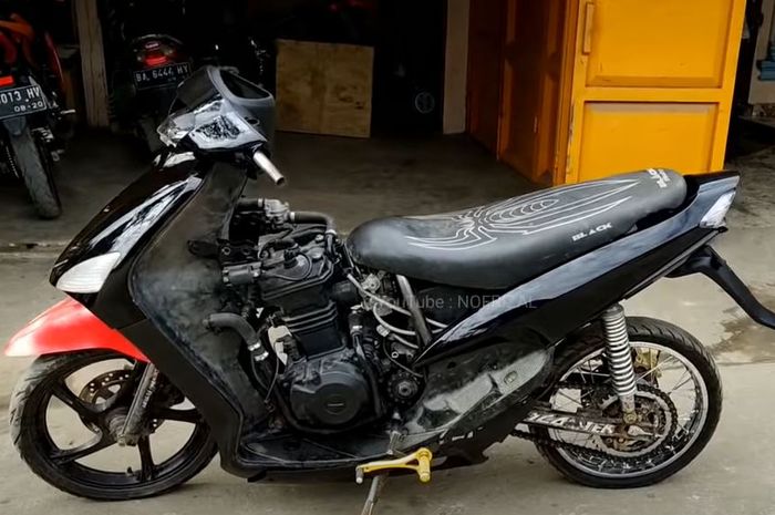 Modifikasi Yamaha Mio bermesin Kawasaki Ninja 250