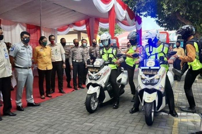 Launching aplikasi Samsat Rame di Gresik, Selasa (14/7/2020)