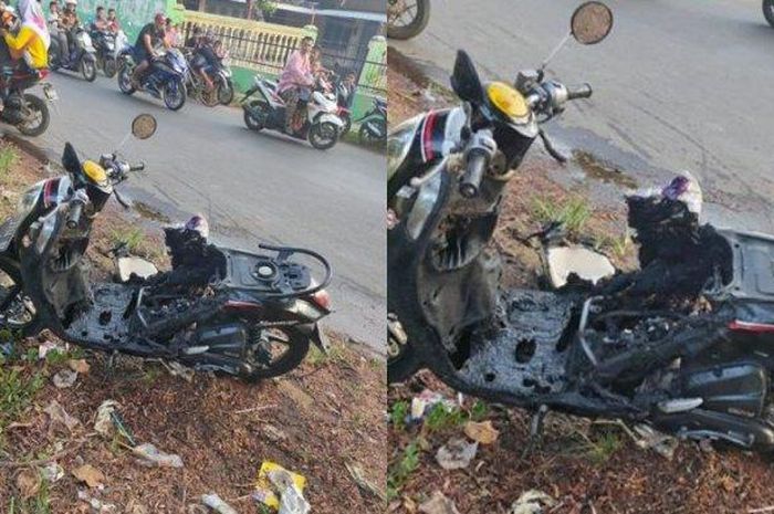 Honda Scoopy meleleh diduga simpan handphone di dalam jok