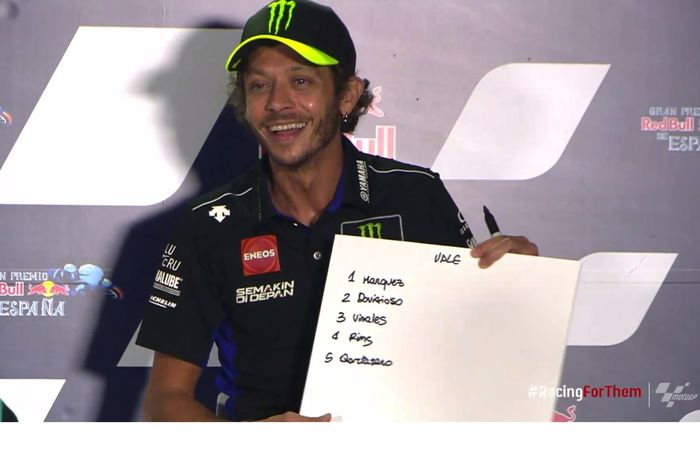 Valentino Rossi di sesi jumpa pers MotoGP Spanyol 2020 (16/7) memprediksi juara dunia hingga posisi 5 besar MotoGP 2020