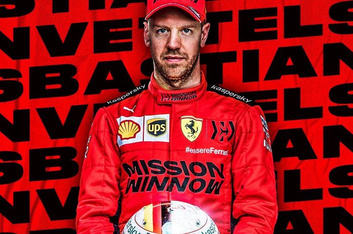Huruf 'E' pada nama Sebastian Vettel hilang