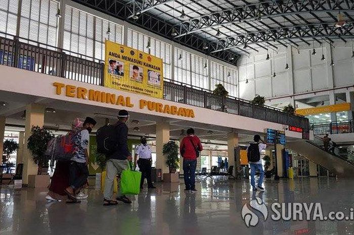 Suasana Terminal Purabaya masih sepi pemudik, Selasa (28/7/2020). 