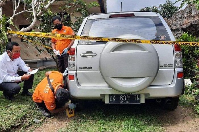 Suzuki Grand Vitar yang melindas seorang bayi usia 11 bulan di Kecamatan Kubu, Karangasem, Bali, Senin (27/7/2020).