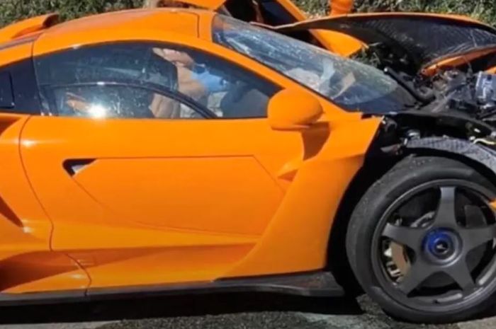 Kondisi McLaren Senna LM milik mantan pembalap F1, Adrian Sutil.