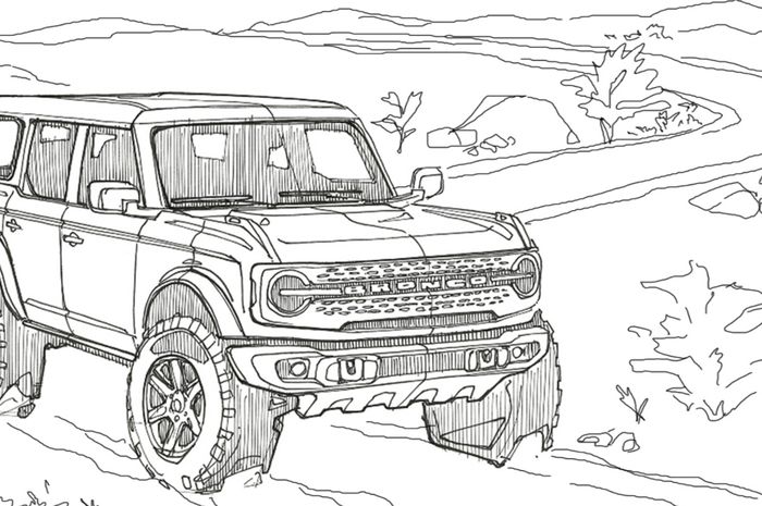 Ini Loh Gambar Gambar Sketsa Ford Bronco Untuk Anak Bisa Latih Skill Mewarnai Sambil Kenalkan Dunia 4x4 Gridoto Com