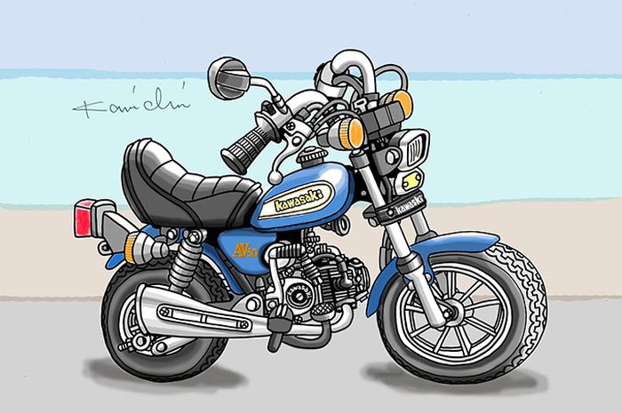 Ilustrasi Kawasaki AV50 dari Bikebros
