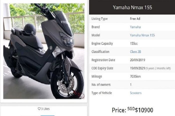 Harga Yamaha NMAX di Singapura menembus Rp 100 jutaan!