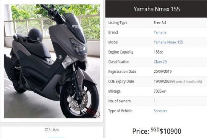 Harga Yamaha NMAX di Singapura menembus Rp 100 jutaan!