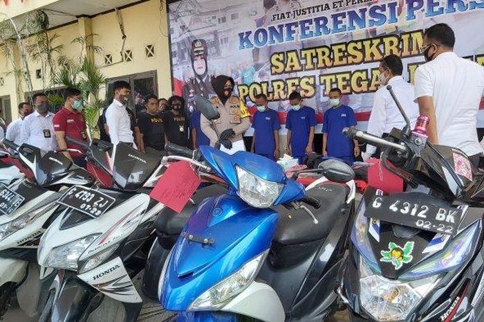 Honda BeAT, Vario dan Yamaha Mio yang jadi barang bukti curanmor di Tegal.