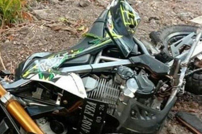 Kondisi motor yang mengalami kecelakaan tungal