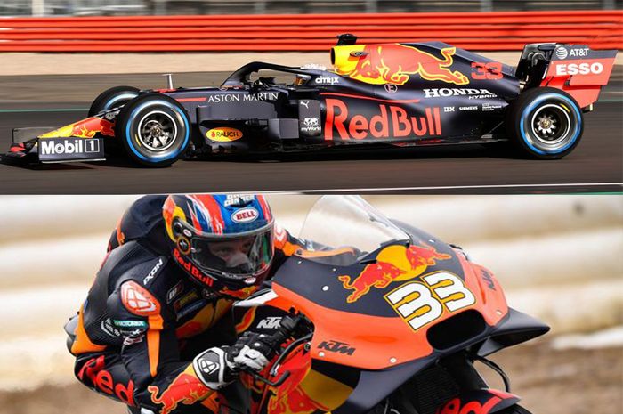 Brad Binder dan Max Verstappen sama-sama dari Tim Red Bull dan bernomor 33