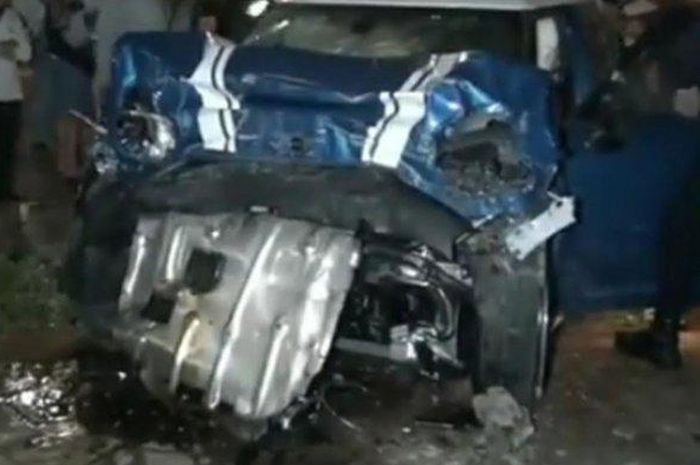  Mini Cooper yang mengalami kecelakaan di Kebayoran Baru, Jakarta Selatan, Rabu (12/8/2020) 