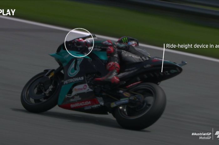 Fabio Quartararo menggunakan teknologi ride height adjuster di YZR-M1 pacuannya pada MotoGP Austria 2020