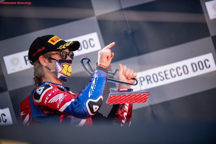 Alvaro Bautista bisa membawa Honda kembali podium di WSBK pekan lalu. 