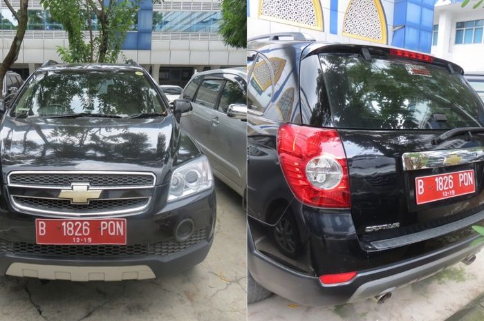 Kondisi eksterior Chevrolet Captiva bekas yang dilelang.