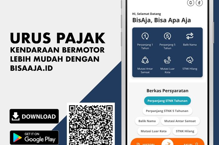 Aplikasi BisaAja permudah bayar pajak dan pengurusan surat kendaraan bermotor, sistem antar jemput dokumen 