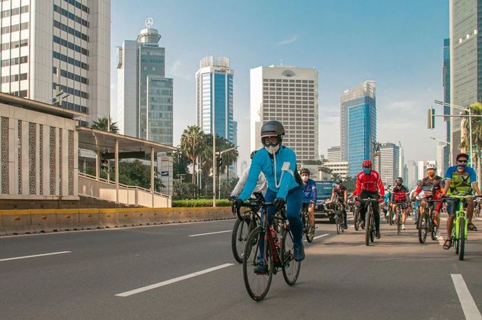 Ilustrasi pesepeda di DKI Jakarta.