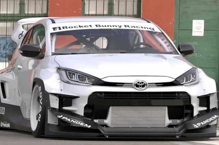 Modifikasi Toyota GR Yaris pakai body kit Rocket Bunny