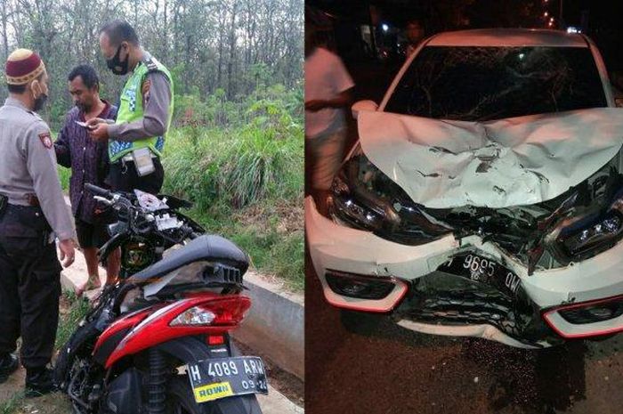 Tabrakan antara Honda vario dan Honda Brio