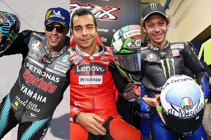 Tiga helm pembalap MotoGP San Marino 2020