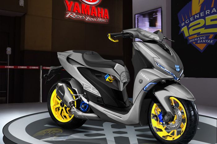 Modifikasi digital Yamaha Freego hasil karya Joni Agung Prasetyo. Futuristik!